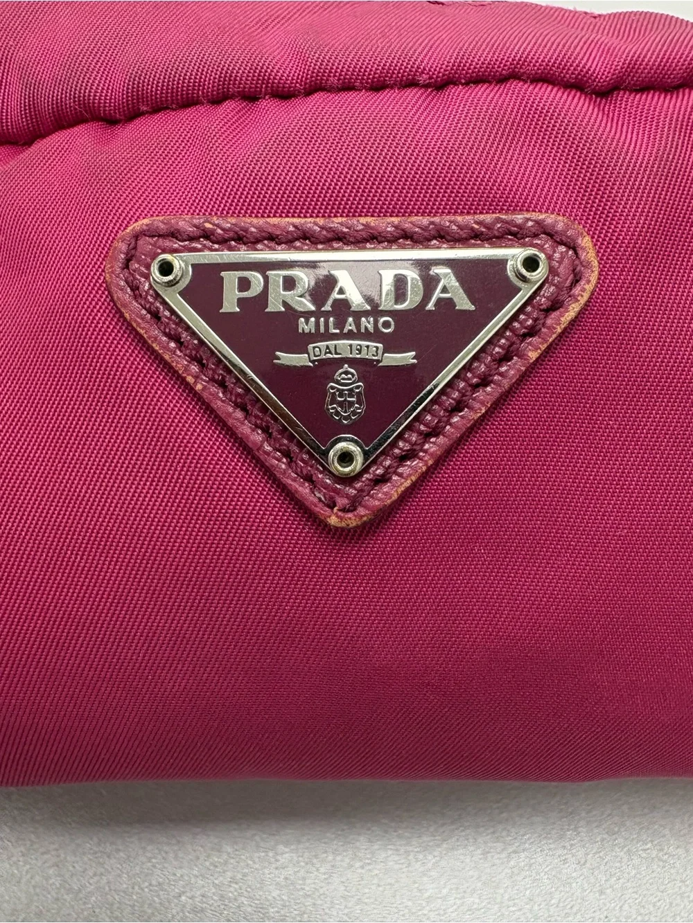 ✨ Authentic PRADA Pink Tessuto Vela Nylon Cosmetic Pouch Bag ✨